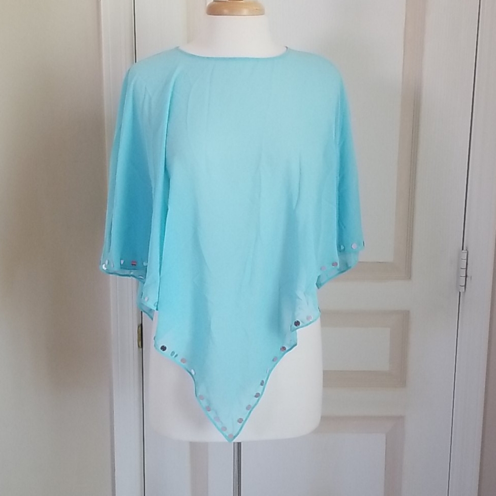 Victoria Secret Turquoise Sheer Poncho Coverup